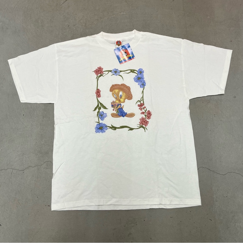 Vintage tweety bird farmer graphic t Shirt Size XL looney tunes